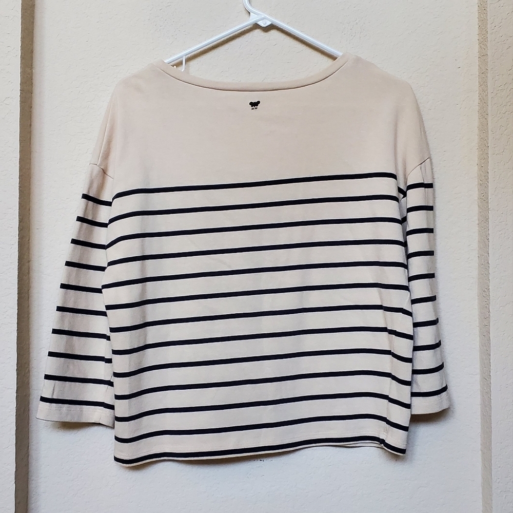 Striped Cream and Black Top - Picture 4 of 8